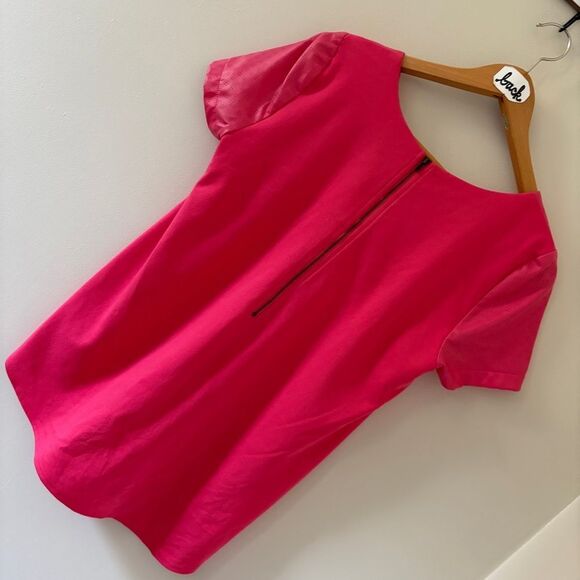 Sunday in Brooklyn Anthropologie Pink Textured Short Sleeve Blouse Women's S exc - Picture 3 of 11